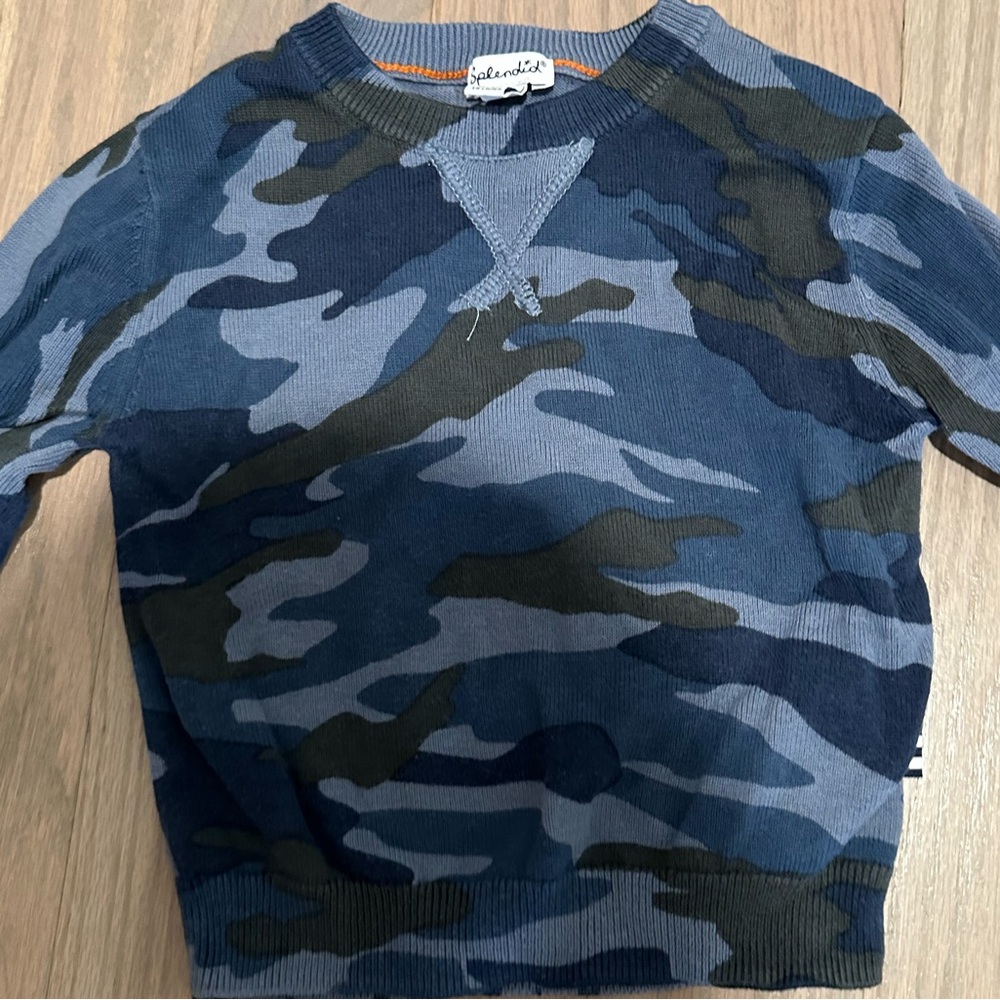 Splendid boys blue camouflage sweater size 2T